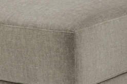 Moderner Hocker LOFT 75cm taupe Vogue Velours Samt Nosagfederung Taschenfederkern