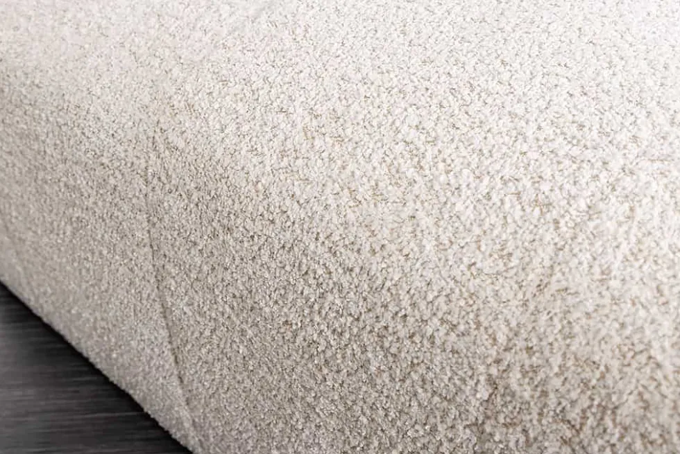 Moderner Hocker ROYAL 120cm champagner beige Bouclé Federkern Sitzhocker