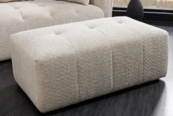 Moderner Hocker ROYAL 120cm champagner beige Bouclé Federkern Sitzhocker