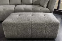 Moderner Hocker ROYAL 120cm grau Bouclé Federkern Sitzhocker Fußhocker