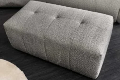 Moderner Hocker ROYAL 120cm grau Bouclé Federkern Sitzhocker Fußhocker