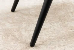 Moderner Hocker SCANDINAVIA senfgelb Samt schwarze Metallbeine Fußhocker