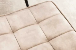 Moderner Hocker SCANDINAVIA champagner beige Samt schwarze Metallbeine Fußhocker