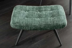 Moderner Hocker SCANDINAVIA grün Chenille Cremona Metallbeine Fußhocker