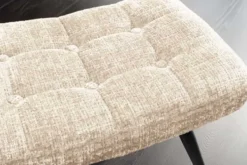 Moderner Hocker SCANDINAVIA champagner Chenille Cremona Metallbeine Fußhocker