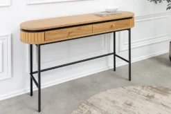 Moderner Konsolentisch ATELIER 120cm natur Eiche schwarz mit Schublade