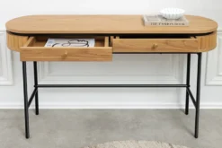 Moderner Konsolentisch ATELIER 120cm natur Eiche schwarz mit Schublade