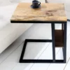 Moderner Laptoptisch CONCIERGE 60cm natur Mangoholz Beistelltisch mit Stauraum Metallgestell