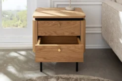 Moderner Nachttisch ATELIER 55cm Eiche Beistelltisch mit Schubladen