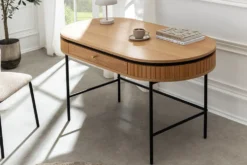 Moderner Schreibtisch ATELIER 120cm natur Eiche Konsolentisch schwarz mit Schublade