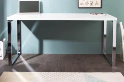 Moderner Schreibtisch WHITE DESK 160cm weiß Hochglanz Bürotisch