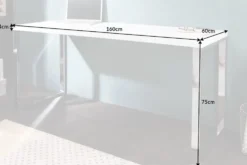 Moderner Schreibtisch WHITE DESK 160cm weiß Hochglanz Bürotisch