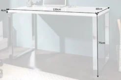 Moderner Schreibtisch WHITE DESK 120cm weiß Hochglanz Bürotisch