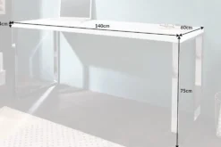 Moderner Schreibtisch WHITE DESK 140cm weiß Hochglanz Bürotisch
