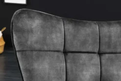 Moderner Sessel SCANDINAVIA grau Samt schwarze Metallbeine mit Armlehnen