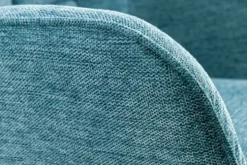Moderner Sessel SCANDINAVIA blau Strukturstoff Massivholz-Beine mit Armlehnen
