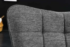 Moderner Sessel SCANDINAVIA grau Strukturstoff Massivholz-Beine mit Armlehnen