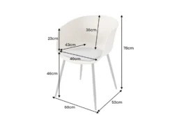 Moderner Stuhl DESIGNO grau Kunststoff Gartenstuhl mit Armlehnen Indoor Outdoor