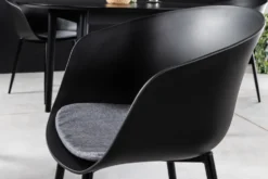 Moderner Stuhl DESIGNO schwarz Kunststoff Gartenstuhl mit Armlehnen Indoor Outdoor