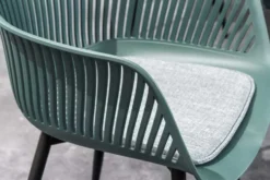 Moderner Stuhl SIGNUM salbei schwarz Kunststoff Gartenstuhl Indoor Outdoor mit Armlehnen