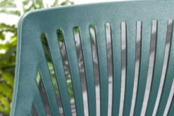 Moderner Stuhl SIGNUM salbei schwarz Kunststoff Gartenstuhl Indoor Outdoor mit Armlehnen