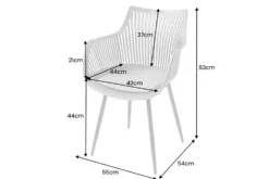 Moderner Stuhl SIGNUM salbei schwarz Kunststoff Gartenstuhl Indoor Outdoor mit Armlehnen
