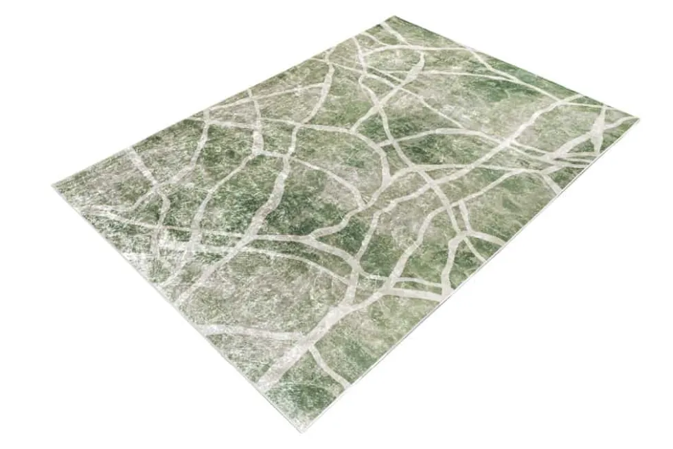 Moderner Teppich JUNGLE 230x160cm grün beige Flachgewebe Indoor-Teppich