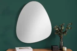 Moderner Wandspiegel NOEMI 70cm natur Eiche Massivholz handmade asymmetrisches Design