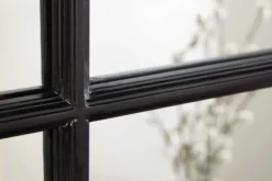 Moderner Wandspiegel PARIS 120cm schwarz Fensterspiegel Rundbogen-Design