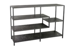 Modernes Bücherregal SLIM LINE 115cm graphit Metallgestell mit fünf Regalböden