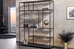 Modernes Bücherregal SLIM LINE 185x135cm graphit Metallgestell