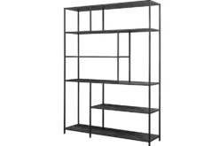 Modernes Bücherregal SLIM LINE 185x135cm graphit Metallgestell