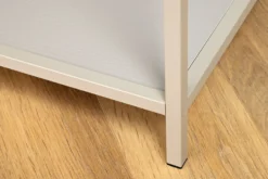Modernes Bücherregal SLIM LINE 185cm champagner beige Metallgestell sechs Regalböden