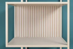 Modernes Bücherregal SLIM LINE 185cm champagner beige Metallgestell sechs Regalböden