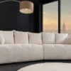 Modernes Big Sofa ROYAL 295cm champagner beige Bouclé Federkern XXL-Couch