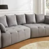 Modernes Big Sofa ROYAL 295cm grau Veloursstoff Federkern XXL-Couch
