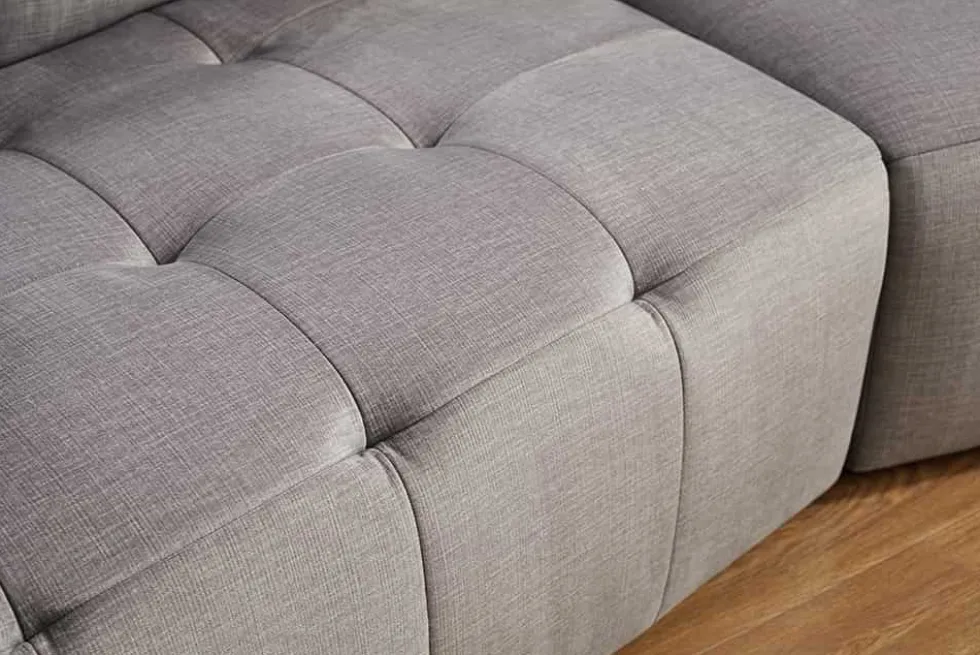 Modernes Big Sofa ROYAL 295cm grau Veloursstoff Federkern XXL-Couch