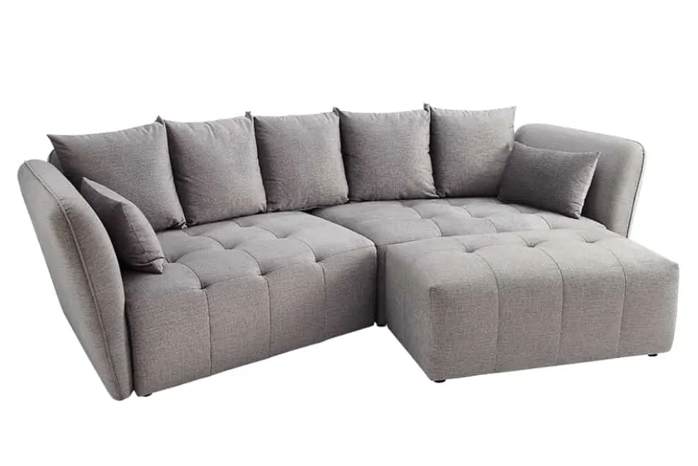 Modernes Big Sofa ROYAL 295cm grau Veloursstoff Federkern XXL-Couch