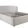 Modernes Boxbett ART DECO 160x200cm greige Bouclé mit Stauraum und Lattenrost