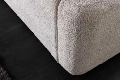 Modernes Boxbett ART DECO 180x200cm greige Bouclé mit Stauraum und Lattenrost