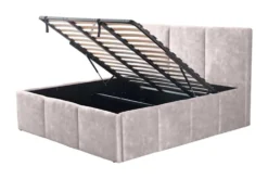 Modernes Boxbett ATELIER 180x200cm champagner beige Samt mit Lattenrost und Stauraum