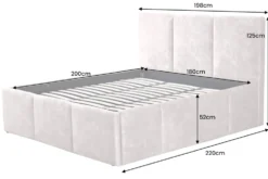 Modernes Boxbett ATELIER 180x200cm champagner beige Samt mit Lattenrost und Stauraum