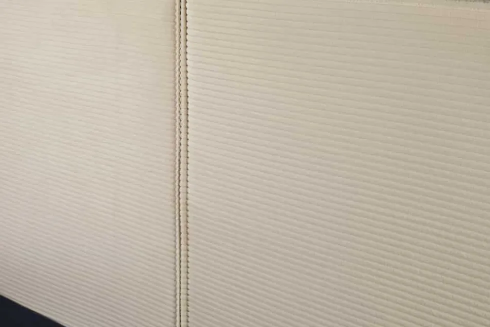 Modernes Boxbett ROCCO 180x200cm beige Cord mit Stauraum und Lattenrost