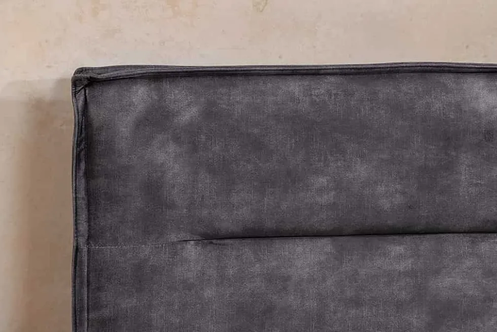 Modernes Boxbett STORAGE 180x200cm grau Samt mit Stauraum und Lattenrost