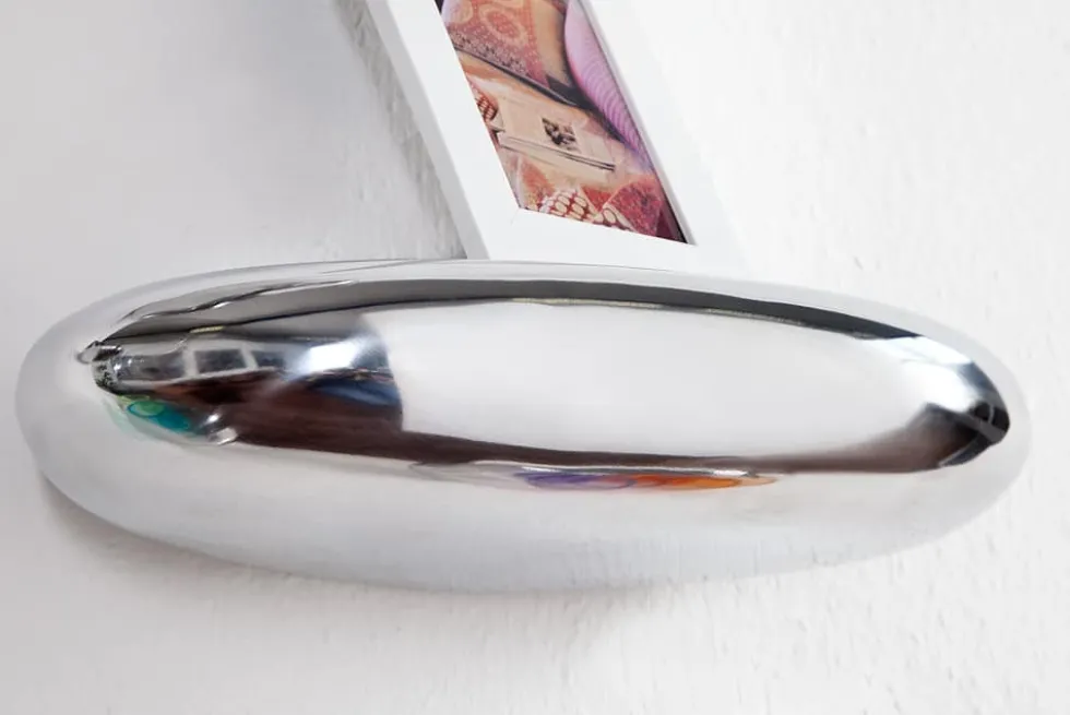 Modernes Design Wandregal TEAR 40cm silber Aluminium