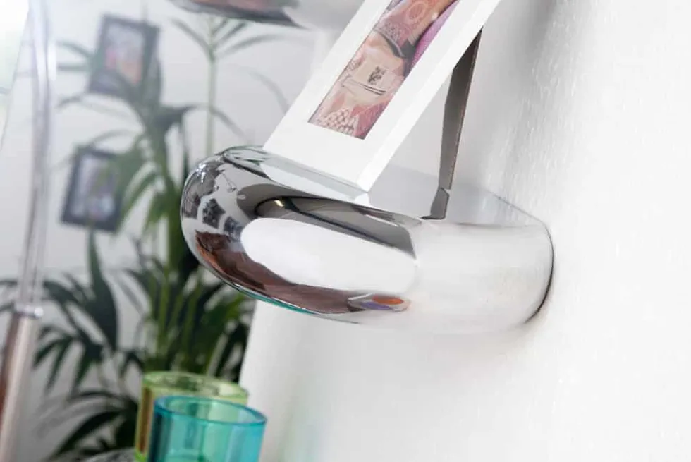 Modernes Design Wandregal TEAR 40cm silber Aluminium