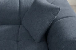 Modernes Ecksofa CITY 240cm blau Strukturstoff 3-Sitzer Couch inkl. Kissen