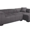 Modernes Ecksofa CITY 240cm grau Strukturstoff 3-Sitzer Couch inkl. Kissen