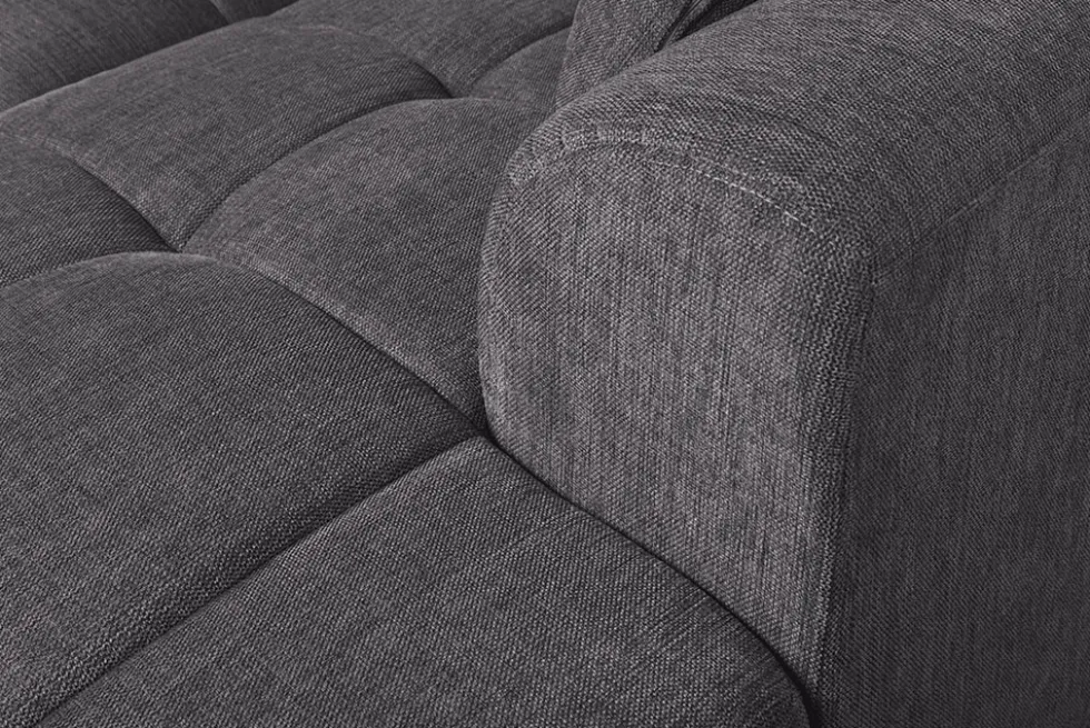 Modernes Ecksofa CITY 240cm grau Strukturstoff 3-Sitzer Couch inkl. Kissen