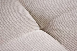 Modernes Ecksofa DESIGNO 250cm champagner beige Cord Couch inklusive Kissen Metallfüße